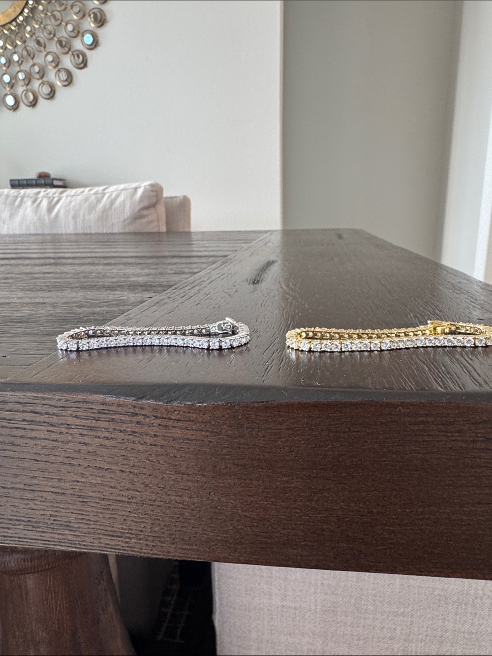 Dual-Tone 6.5inch Crystal Tennis Bracelet Set - Gold & Silver